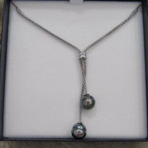 B C Clark Tahitian Pearl Lariat Necklace